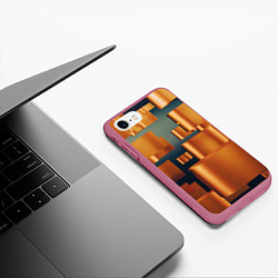 Чехол iPhone 7/8 матовый Золотые геометрические слитки, цвет: 3D-малиновый — фото 2
