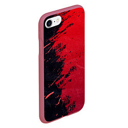 Чехол iPhone 7/8 матовый Черное и красное, цвет: 3D-малиновый — фото 2