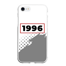 Чехол iPhone 7/8 матовый 1996 - в красной рамке на светлом, цвет: 3D-белый