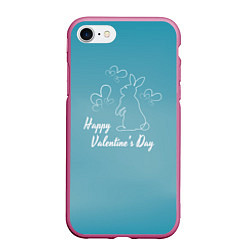 Чехол iPhone 7/8 матовый Счастливый день валентина, цвет: 3D-малиновый
