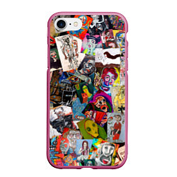Чехол iPhone 7/8 матовый Art Trash, цвет: 3D-малиновый