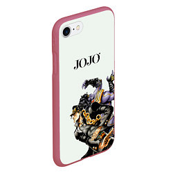 Чехол iPhone 7/8 матовый Стенд Джотаро Куджо Star Platinum, цвет: 3D-малиновый — фото 2