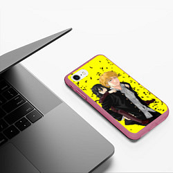 Чехол iPhone 7/8 матовый Дэнджи и девочка, цвет: 3D-малиновый — фото 2