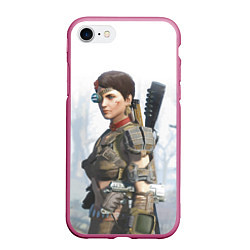 Чехол iPhone 7/8 матовый Fallout 4 - character - ammunition, цвет: 3D-малиновый