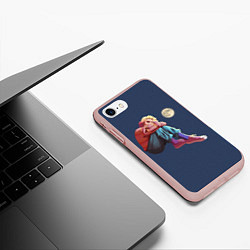 Чехол iPhone 7/8 матовый Энид и полнолуние - Wednesday, цвет: 3D-светло-розовый — фото 2