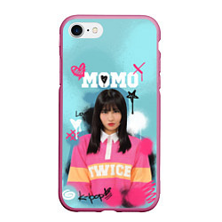 Чехол iPhone 7/8 матовый K - pop Momo, цвет: 3D-малиновый