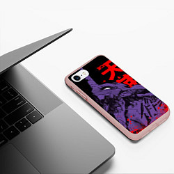 Чехол iPhone 7/8 матовый Евангелион - eva berserk, цвет: 3D-светло-розовый — фото 2