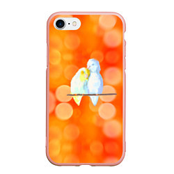 Чехол iPhone 7/8 матовый Пара влюбленных попугаев