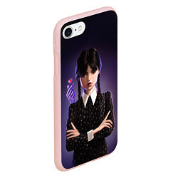 Чехол iPhone 7/8 матовый Красивая Уэнсдэй, цвет: 3D-светло-розовый — фото 2