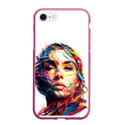Чехол iPhone 7/8 матовый Взгляд на исскуство, цвет: 3D-малиновый