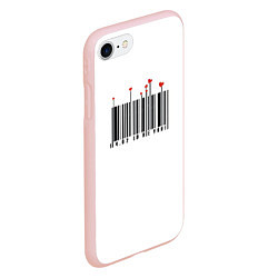 Чехол iPhone 7/8 матовый Barcode love you, цвет: 3D-светло-розовый — фото 2