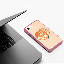 Чехол iPhone 7/8 матовый Рич пич - богатый персик, цвет: 3D-малиновый — фото 2