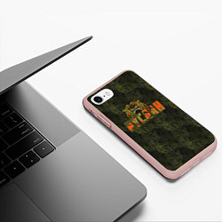 Чехол iPhone 7/8 матовый Руслан камуфляж, цвет: 3D-светло-розовый — фото 2