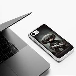 Чехол iPhone 7/8 матовый Монстр терминатор, цвет: 3D-белый — фото 2