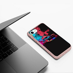 Чехол iPhone 7/8 матовый Ford Mustang, цвет: 3D-светло-розовый — фото 2