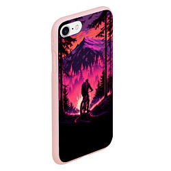 Чехол iPhone 7/8 матовый Велопрогулка на закате, цвет: 3D-светло-розовый — фото 2