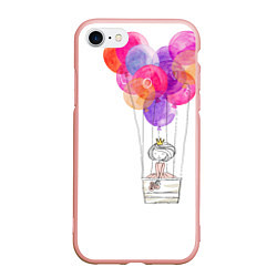 Чехол iPhone 7/8 матовый Улётная принцесса, цвет: 3D-светло-розовый