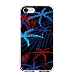 Чехол iPhone 7/8 матовый Листья пальмы, цвет: 3D-белый