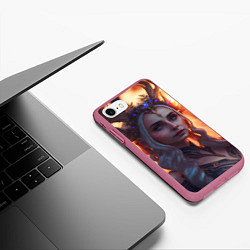 Чехол iPhone 7/8 матовый Лесная принцесса, цвет: 3D-малиновый — фото 2