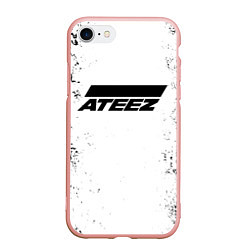 Чехол iPhone 7/8 матовый Ateez black and white, цвет: 3D-светло-розовый