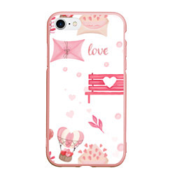 Чехол iPhone 7/8 матовый Нежная любовь, цвет: 3D-светло-розовый