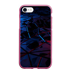Чехол iPhone 7/8 матовый Абстрактные грани, цвет: 3D-малиновый