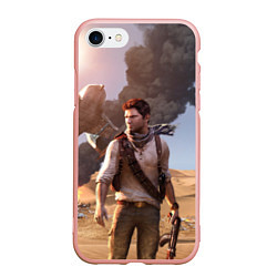 Чехол iPhone 7/8 матовый Uncharted 3, цвет: 3D-светло-розовый
