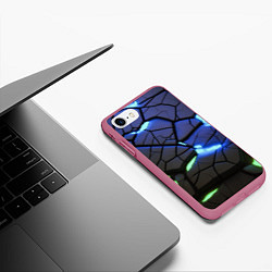 Чехол iPhone 7/8 матовый Светящаяся лава, цвет: 3D-малиновый — фото 2