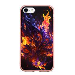 Чехол iPhone 7/8 матовый Текстура огня, цвет: 3D-светло-розовый