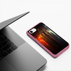 Чехол iPhone 7/8 матовый Космос сияние, цвет: 3D-малиновый — фото 2