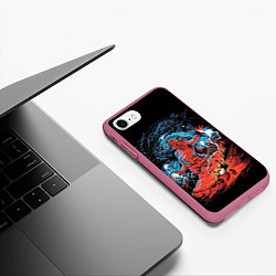 Чехол iPhone 7/8 матовый Перун бог громовержец, цвет: 3D-малиновый — фото 2