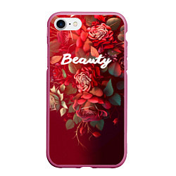 Чехол iPhone 7/8 матовый Beauty Красота розы, цвет: 3D-малиновый