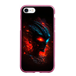 Чехол iPhone 7/8 матовый Демонический пришелец, цвет: 3D-малиновый