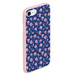 Чехол iPhone 7/8 матовый Магнолии в космосе, цвет: 3D-светло-розовый — фото 2