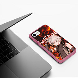 Чехол iPhone 7/8 матовый Беннетт на фоне раскаленной лавы, цвет: 3D-малиновый — фото 2