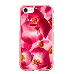 Чехол iPhone 7/8 матовый Цветы бегония текстура, цвет: 3D-светло-розовый