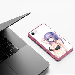 Чехол iPhone 7/8 матовый Waifu in swimsuit, цвет: 3D-малиновый — фото 2