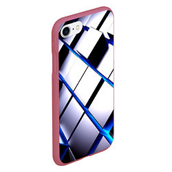 Чехол iPhone 7/8 матовый Неоновые плиты киберпанк, цвет: 3D-малиновый — фото 2