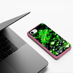 Чехол iPhone 7/8 матовый Броня крипера из майнкрафт, цвет: 3D-малиновый — фото 2