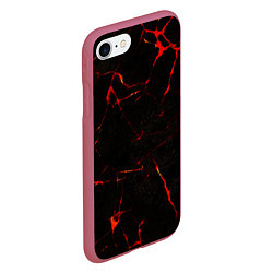 Чехол iPhone 7/8 матовый Прожилки магмы, цвет: 3D-малиновый — фото 2