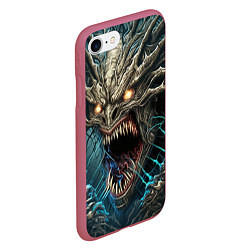 Чехол iPhone 7/8 матовый Кричащий демон, цвет: 3D-малиновый — фото 2