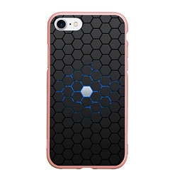 Чехол iPhone 7/8 матовый Светящаяся ячейка, цвет: 3D-светло-розовый