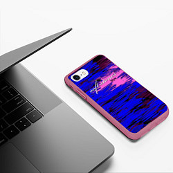 Чехол iPhone 7/8 матовый Soft stones blye, цвет: 3D-малиновый — фото 2
