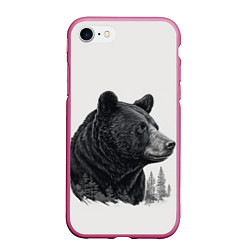 Чехол iPhone 7/8 матовый Нарисованный медведь