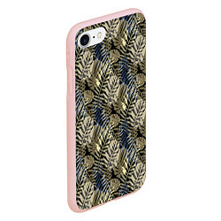 Чехол iPhone 7/8 матовый Оливковый тропический узор, цвет: 3D-светло-розовый — фото 2