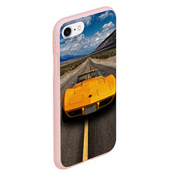 Чехол iPhone 7/8 матовый Ретро маслкар Chevrolet Corvette Stingray, цвет: 3D-светло-розовый — фото 2