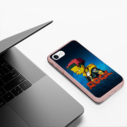 Чехол iPhone 7/8 матовый Rock music Simpsons, цвет: 3D-светло-розовый — фото 2