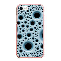 Чехол iPhone 7/8 матовый Дыры, цвет: 3D-светло-розовый