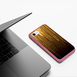 Чехол iPhone 7/8 матовый Золотистые полосы свисают, цвет: 3D-малиновый — фото 2