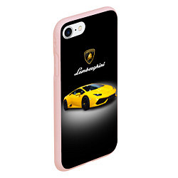 Чехол iPhone 7/8 матовый Спорткар Lamborghini Aventador, цвет: 3D-светло-розовый — фото 2